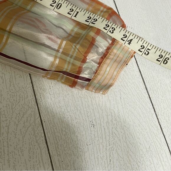 CURRENT AIR ANTHROPOLOGIE Pink Rose Plaid Ruffle Blouse Size XS NWT - Picture 8 of 11